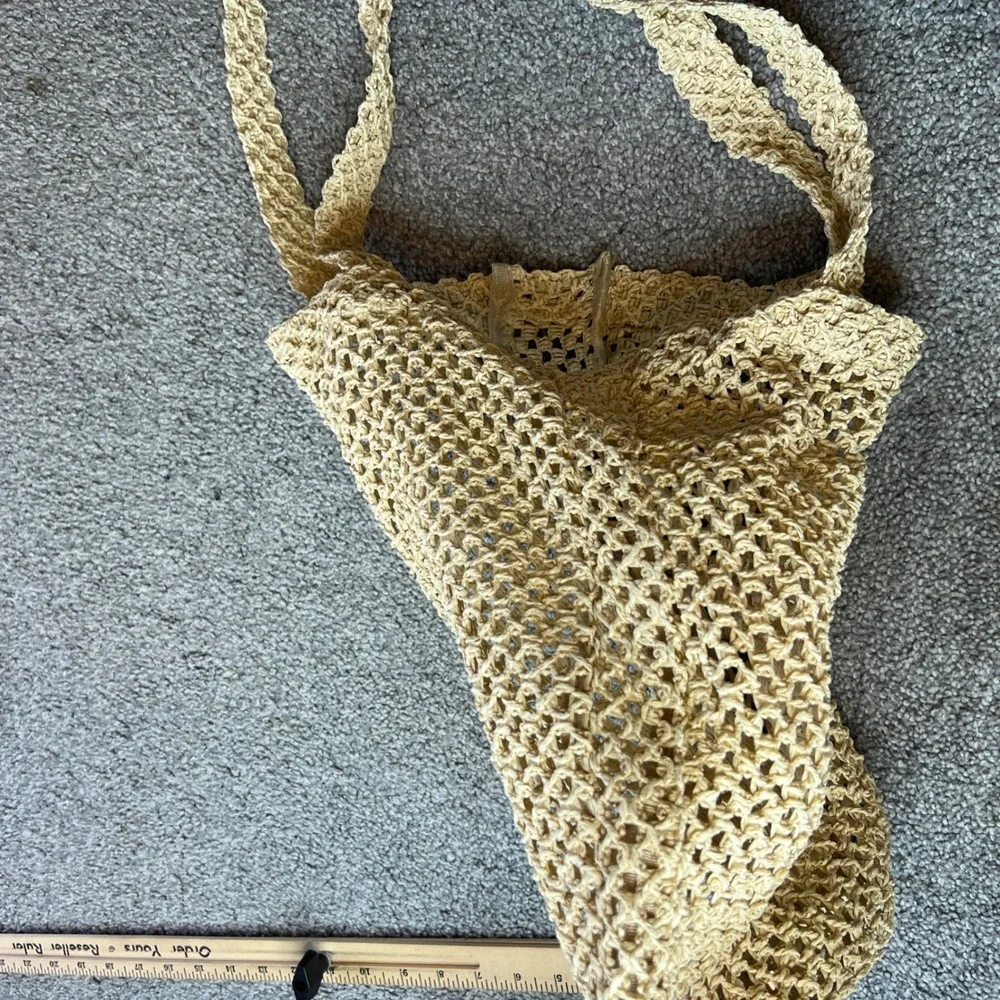 Kylie Cosmetics crochet Tote Bag Beige Beach Shopping‎ boho beach casual y2k - Picture 10 of 14